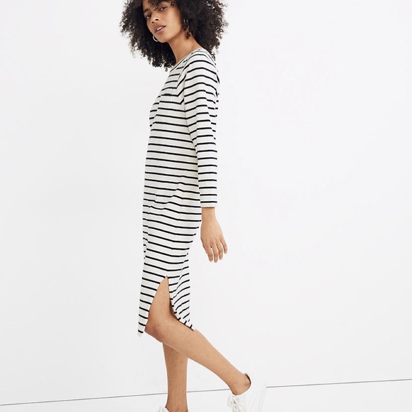 Madewell Dresses & Skirts - Madewell Pocket Tee Midi Dress in Nautical Stripe